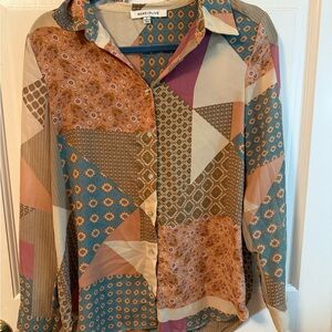 Women's Multicolor Patchwork Style Blouse